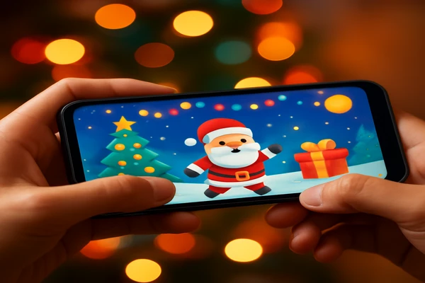 একজন ব্যবহারকারী তার স্মার্টফোনে সহজে অনলাইন গেম খেলে উপভোগ করছেন